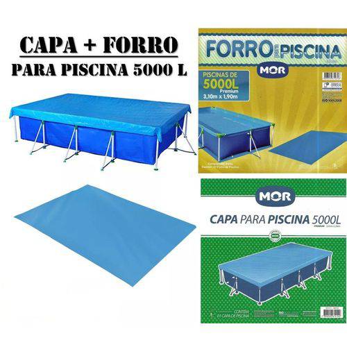 Kit Capa + Forro para Piscina 5000 Litros Retangular - Mor