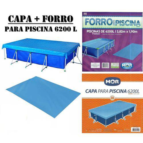 Kit Capa + Forro para Piscina 6200 Litros Retangular - Mor