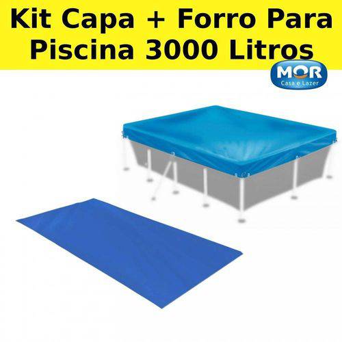 Kit Capa + Forro para Piscina Retangular 3000 Litros Mor