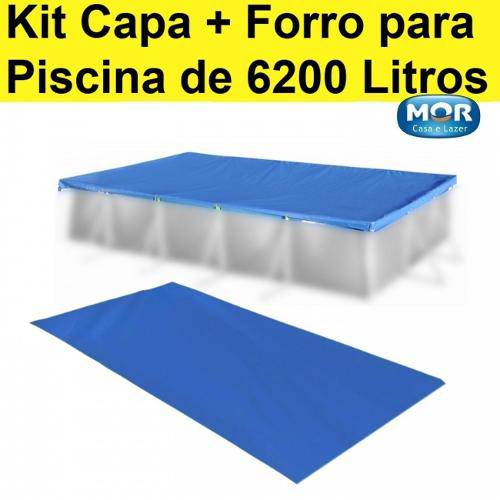 Kit Capa + Forro para Piscina Retangular 6200 Litros Mor