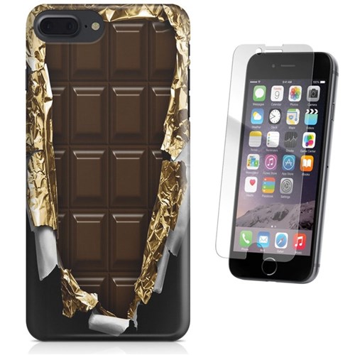 Kit Capa Iphone 7 Plus - Chocolate e Pelicula