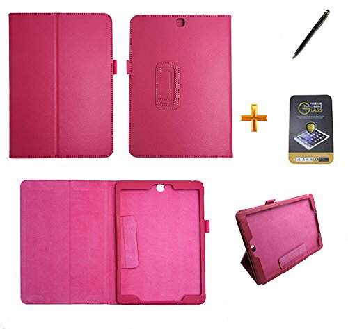 Kit Capa para Galaxy Tab S2 9.7 T810/T815 Carteira + Película de Vidro + Caneta Touch (Pink)