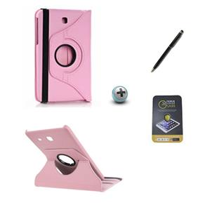 Kit Capa para Galaxy Tab S2 9.7 T810/T815 Giratória 360 + Película de Vidro + Caneta Touch (Rosa)