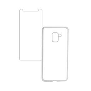 Kit Capa (+Película de Vidro) para Galaxy A8 (2018) em TPU - MM Case - Transparente