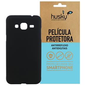 Kit Capa (+Película Fosca) para Samsung Galaxy J3 (2016) em Policarbonato Fosco - Husky