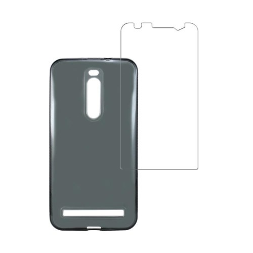 Tudo sobre 'Kit Capa (+Película Vidro) Para Asus Zenfone 2 / Deluxe Em Silicone Tpu - Mm Case - Fumê'