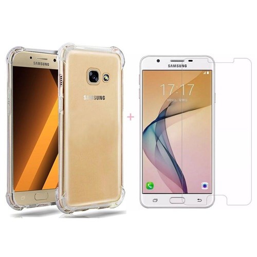 Case Transparente + Película de Vidro para Samsung Galaxy J7 Prime