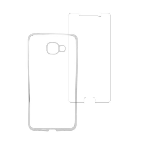 Kit Capa (+Película Vidro) Para Samsung Galaxy A5 2016 A510 Em Silicone Tpu - Transparente
