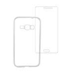 Kit Capa (+Película Vidro) para Samsung Galaxy J1 (2016) J120 em Silicone Tpu - Transparente