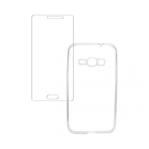 Kit Capa (+Película Vidro) Samsung Galaxy J1 (2016) Mini / Nxt Silicone Tpu - Transparente - Mm Case