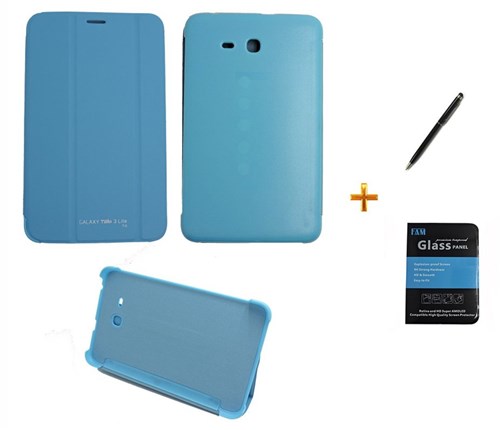 Kit Capa Smart Book Case Galaxy Tab e - 7' T113/T115/T116 / + Película de Vidro (Azul)