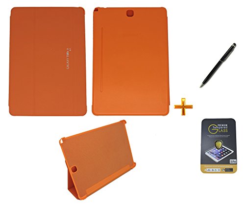 Kit Capa Smart Book Galaxy Tab a - 9.7´ P550/P555 + Película de Vidro + Caneta Touch (Laranja)