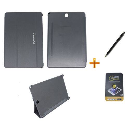Tudo sobre 'Kit Capa Smart Book Galaxy Tab a - 9.7´ P550/P555 + Película de Vidro + Caneta Touch (Preto)'