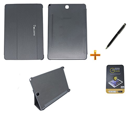 Kit Capa Smart Book Galaxy Tab a - 9.7´ P550/P555 + Película de Vidro + Caneta Touch (Preto)