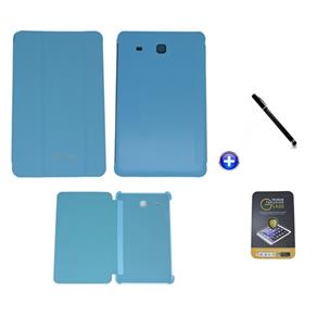 Kit Capa Smart Book Galaxy Tab e - 9.6´ T560/T561 + Película de Vidro + Caneta Touch (Azul)