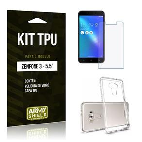 Kit Capa TPU Asus Zenfone 3/5.5 ZE552KL Capa Tpu + Película de Vidro -ArmyShield