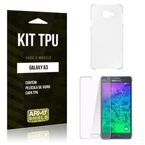 Kit Capa TPU Samsung A3 2015 Capa Tpu + Película de Vidro -ArmyShield