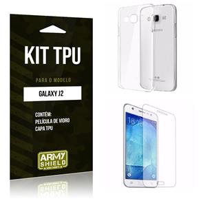 Kit Capa TPU Samsung J2 2015 Capa Tpu + Película de Vidro -ArmyShield
