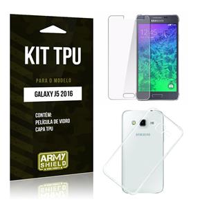 Kit Capa TPU Samsung J5 2016 Capa Tpu + Película de Vidro -ArmyShield