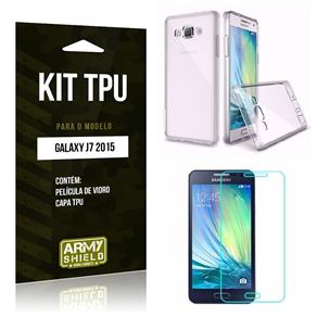 Kit Capa TPU Samsung J7 2015 Capa Tpu + Película de Vidro -ArmyShield