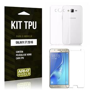 Kit Capa TPU Samsung J7 2016 Capa Tpu + Película de Vidro -ArmyShield