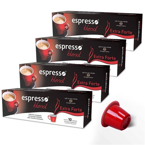 Kit Cápsulas de Café Compatíveis com Nespresso Espresso Blend Extraforte - 40 Un.