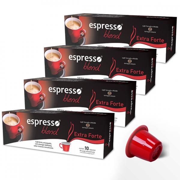 Kit Cápsulas de Café Espresso Blend Extraforte - Compatíveis com Nespresso - 40 Un.