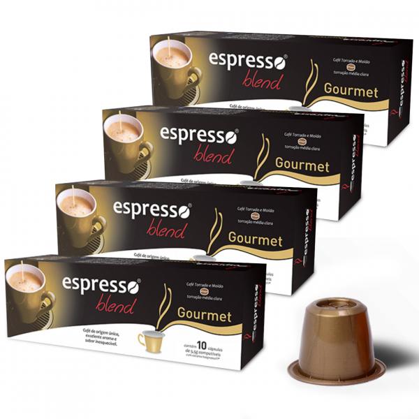 Kit Cápsulas de Café Espresso Blend Gourmet - Compatíveis com Nespresso - 40 Un.