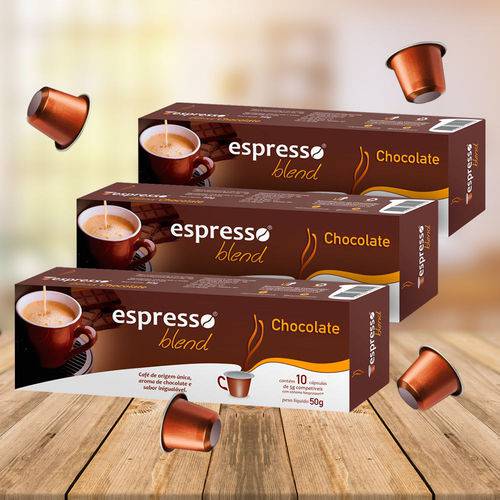 Tudo sobre 'Kit Cápsulas Espresso Blend Chocolate Compatível com Nespresso - 3 Caixas'