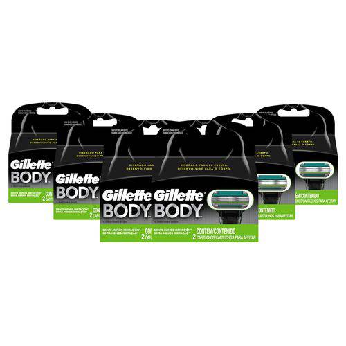 Kit Carga Gillette Body com 12 Unidades