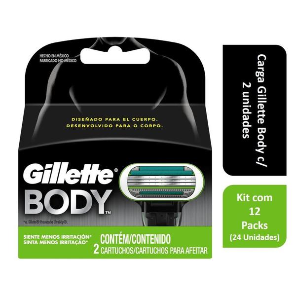 Kit Carga Gillette Body com 24 Unidades