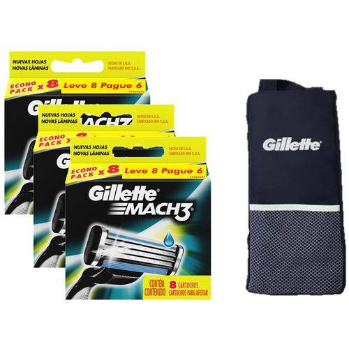 Tudo sobre 'Kit Carga Gillette Mach3 com 24 Unidades + Porta Chuteira'