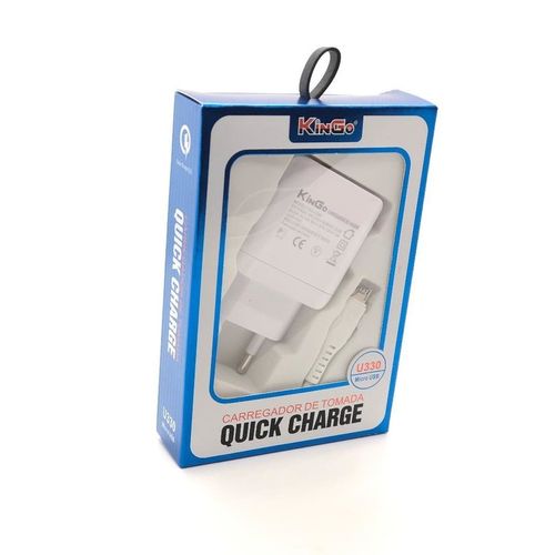 Tudo sobre 'Kit Carregador de Tomada Turbo Power 3.0 Kingo V8 Micro USB Android Quick Charge'
