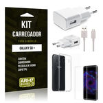 Kit Carregador Samsung Galaxy S8+ Película de Vidro + Tpu + Carregador - Armyshield
