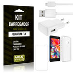 Kit Carregador Tomada Quantum Fly Carregador Tomada + Capa + Película - Armyshield