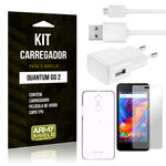 Kit Carregador Tomada Quantum Go 2 Carregador Tomada + Capa + Película - Armyshield