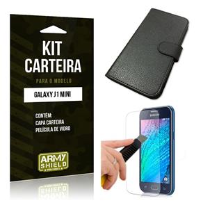Kit Carteira Samsung J1 Mini Película de Vidro + Capa Carteira -ArmyShield