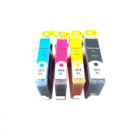 Kit Cartucho de Tinta Compatível Hp 564xl B210 4 Cores