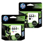 Kit Cartucho de Tinta Hp 664 Xl Preto + Cartucho de Tinta Hp 664 Xl Colorido