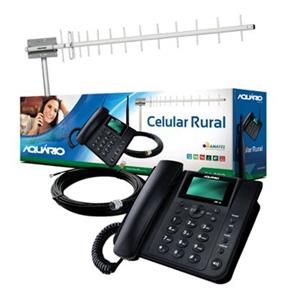 Kit Celular Rural Ca-800 Mhz Telefone Mesa com Cabo e Antena 17dbi