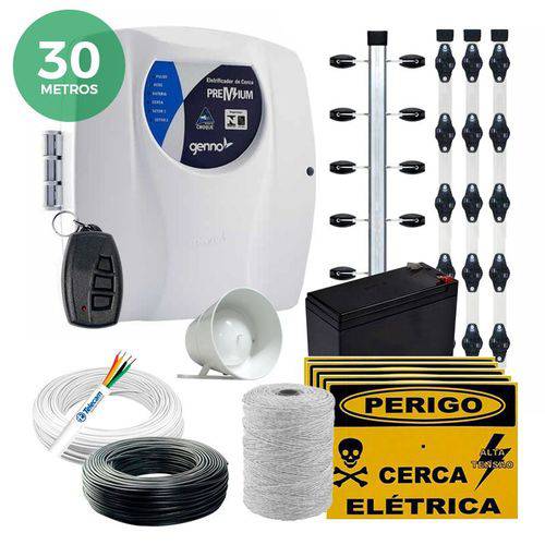 Kit Cerca Elétrica Industrial Genno Shock Premium para 30 Metros