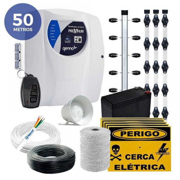 Kit Cerca Elétrica Industrial Genno Shock Premium para 50 Metros.