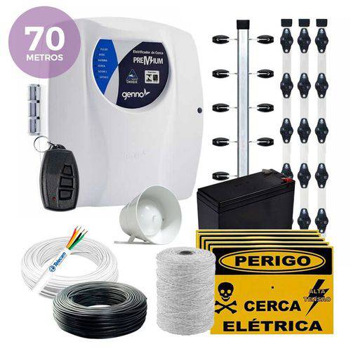 Kit Cerca Elétrica Industrial Genno Shock Premium para 70 Metros