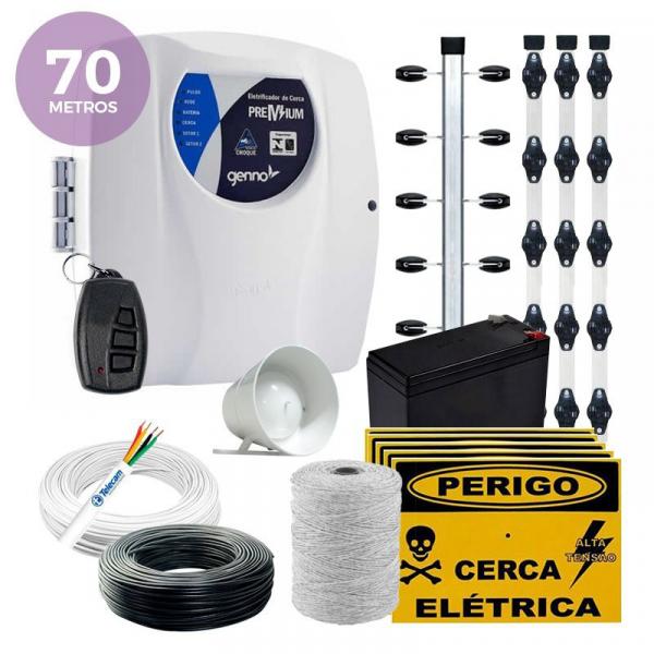 Kit Cerca Elétrica Industrial Genno Shock Premium para 70 Metros.
