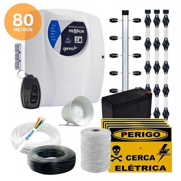Kit Cerca Elétrica Industrial Genno Shock Premium para 80 Metros.