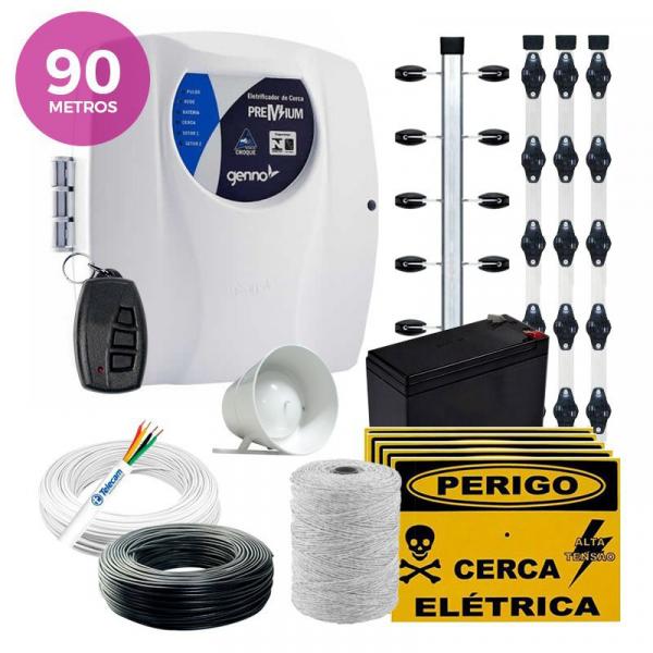 Kit Cerca Elétrica Industrial Genno Shock Premium para 90 Metros.