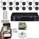 Kit Cftv 12 Câmeras Vhd 3130b 720p 3,6mm Dvr Intelbras Mhdx 1016 + Acessórios