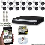 Kit Cftv 14 Câmeras Vhd 1220b 1080p 3,6mm Dvr Intelbras Mhdx 3016 + Acessorios