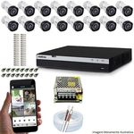 Kit Cftv 16 Câmeras Vhd 1220b 1080p 3,6mm Dvr Intelbras Mhdx 3016 + Acessorios