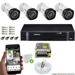 Kit Cftv 4 Câmeras Vhd 3130b 720p 3,6mm Dvr Intelbras Mhdx 1008 + Acessórios